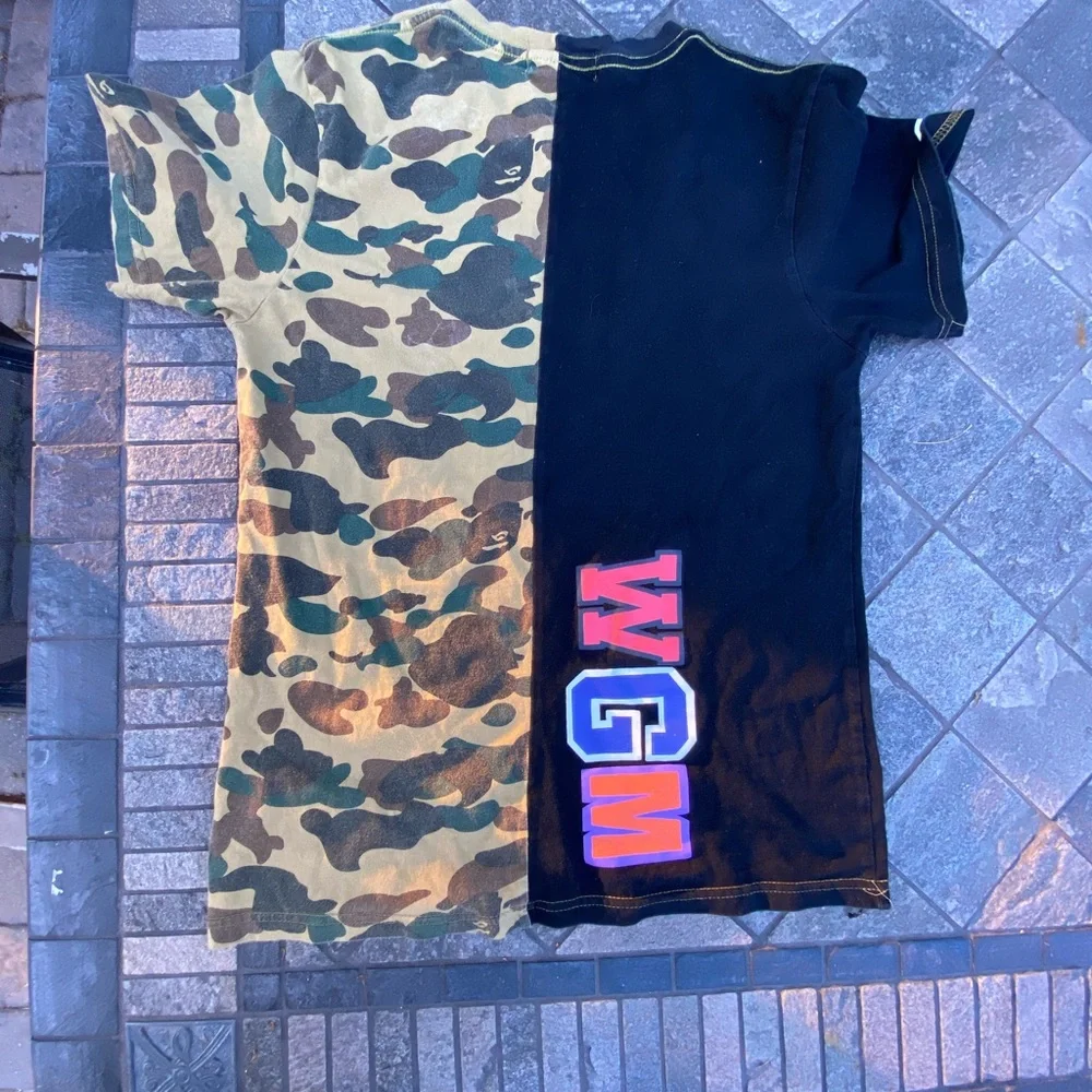 🦧 Bape A Bathing Ape© Camo Shark WGM t shirt SZ L Women’s! - Picture 5 of 6